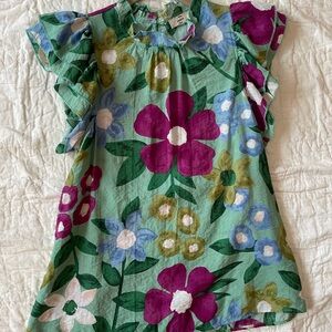 Entro Kids Floral Top - Green and Purple